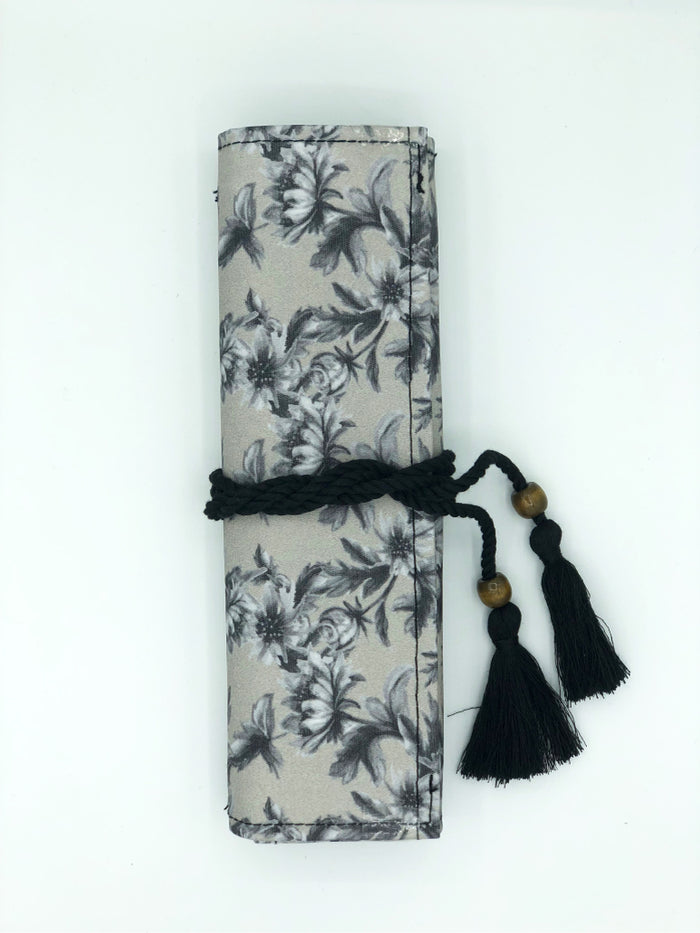 Cutlery Roll in ‘Monochrome Floral’